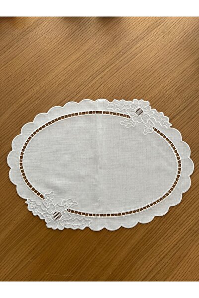 QBR Home Antique Delikişi Oval American Service. Flower Model (1 Piece) 49X35 cm