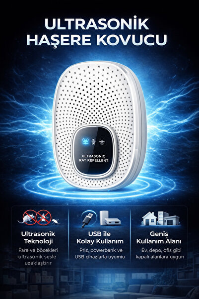 Coverzone Ultrasonik Haşere Kovucu USB 5V Fare Böcek Sinek Karınca Uzaklaştır...