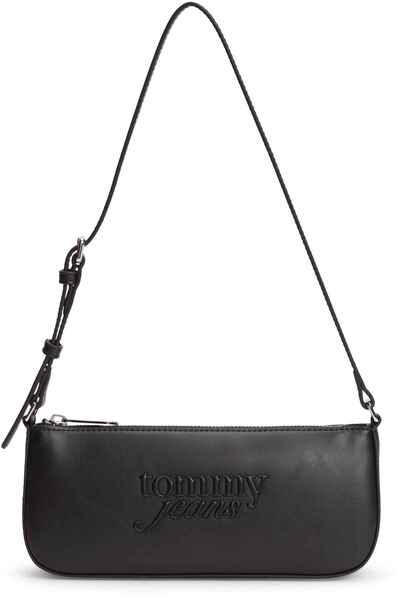 Tommy Hilfiger Women's Brand Logo Casual Use Black Shoulder Bag Aw0Aw18449 Bds