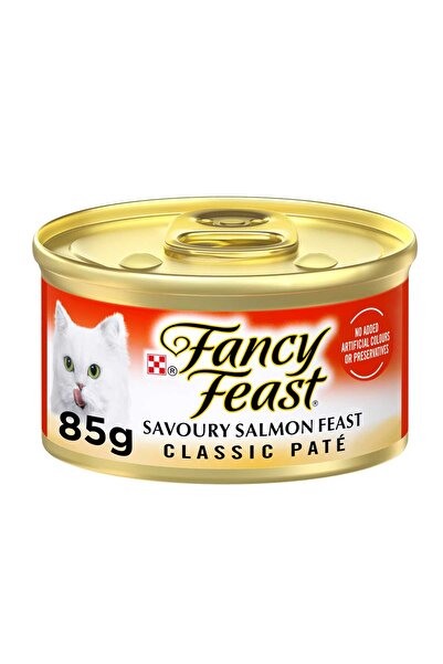 Fancy Feast طعام رطب ناعم بنكهة سمك السلمون الكلاسيكي للقطط البالغة، 85 غرام