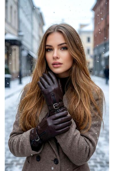 LAGRANZE MONÉA Kadın Şehir Şıklığı Hakiki Deri Eldiven