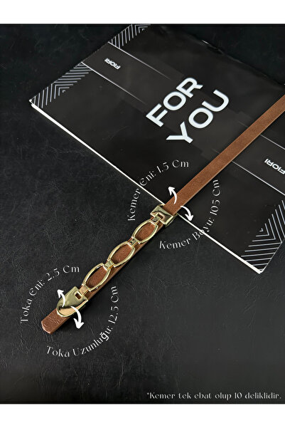 Fiori حزام بنطلون نسائي أساسي بإبزيم سلسلة رفيعة، حزام معطف، حزام فستان