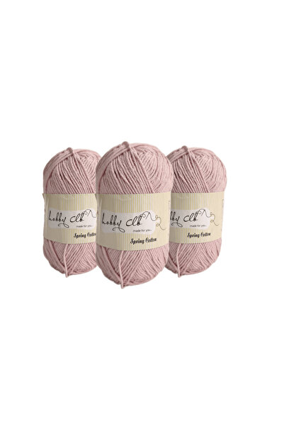 hobby club خيوط أميجورومي القطنية وخيوط الحياكة 100 جرام. 3 قطع باللون الوردي...