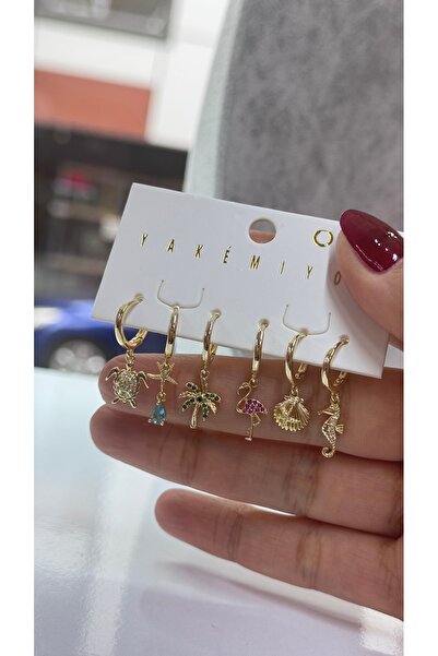 iky aksesuar أقراط فلامينجو من ياكيمييو مكونة من 6 قطع