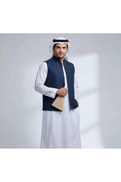 Generic Luxurious men's winter vest, double-sided, with a traditional Sadu design, made from high-quality, luxurious fabric.