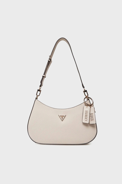 Guess حقيبة يد نسائية من Noelle II بسحاب علوي وحزام كتف، لون إكرو، موديل HWZG9672180-BON