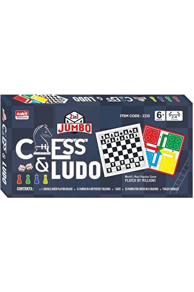 Ankit Toys & Games مجموعة ألعاب جامبو 2 في 1 للشطرنج واللودو
