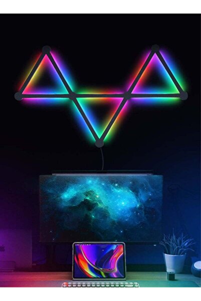 Arabest RGB Smart LED Light Lines with Music Sync and WiFi - 9-Piece Wall Decor Starter Kit for Gaming Room