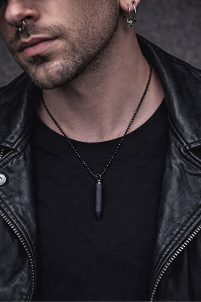 SE Jewellery Collection Selin Ersoy Siyah Mermi Uçlu Kolye
