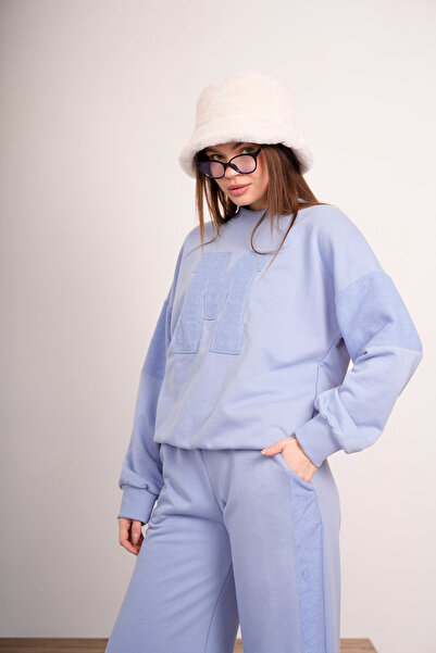 PONÇİK Women's Cotton Embroidered Oversize Tracksuit Set 25524