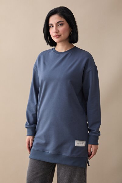 InStyle Label Detail Basic Gray Tunic
