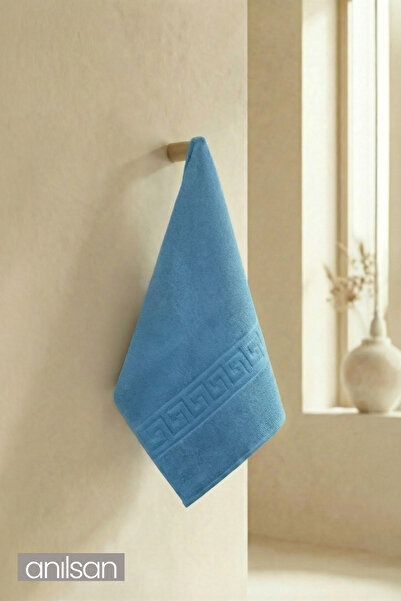 Anılsan Turquoise Greek Hand Towel - 50X90 Cm, 225 Gr, 100% Cotton, Spa and Hotel Towel