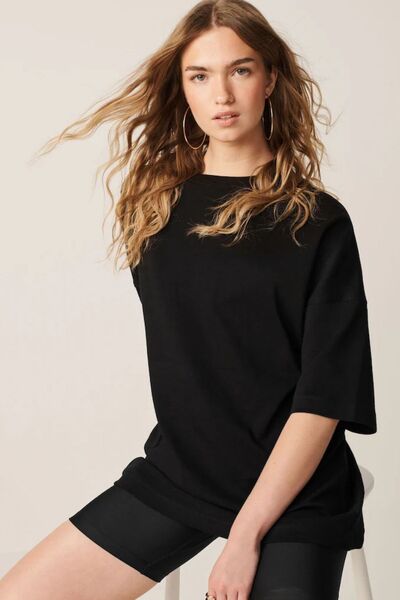 modavingo Γυναικείο μπλουζάκι από μαύρο βαμβάκι oversized