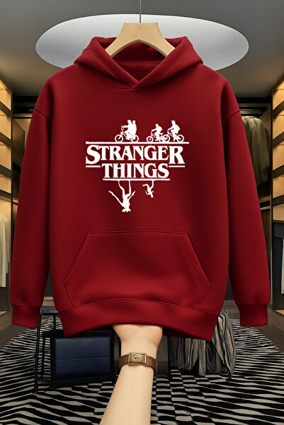 Revasser Yeni Sezon Stranger Özel Seri Tasarım Kapüşonlu Pamuklu Sweatshirt K...