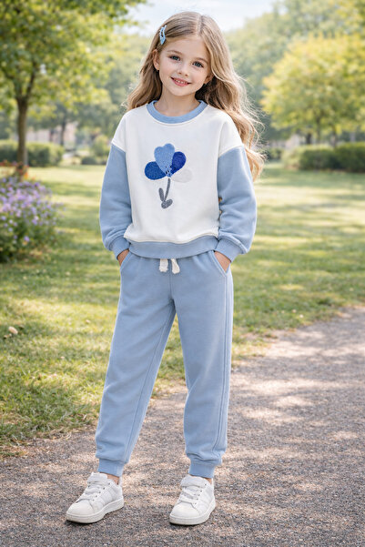 VOI Kız Çocuk Nakışlı Çiçekli Eşofman Takımı