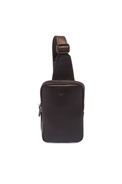 Tergan Kahve Hakiki Deri Erkek Çapraz Askılı Çanta - S1AC00021487-A7P