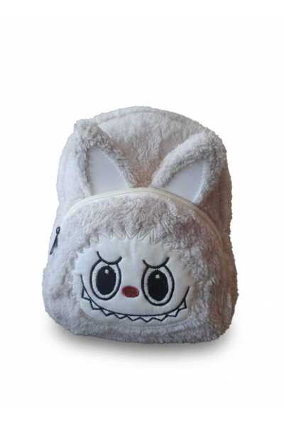 Efe Labubu Kız Çocuk Peluş Sırt Çantası 2 Bölmeli Astarlı En 20 Cm Boy 23 Cm