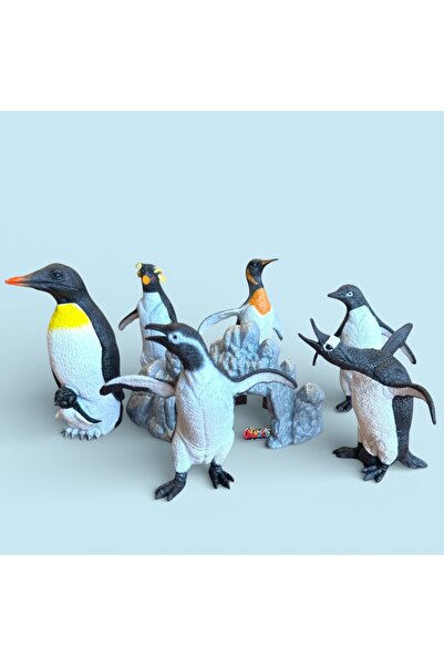 Penguen Hayvan Oyuncak Aile 11 Cm 6 Adet Masa Ve Pasta Dekor Süs