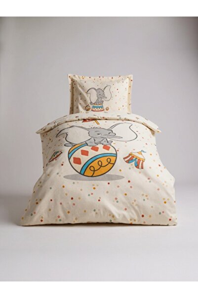 Özdilek Dumbo Circus Beige Ranforce Baby Duvet Cover Set – 100% Cotton, Soft and Breathable