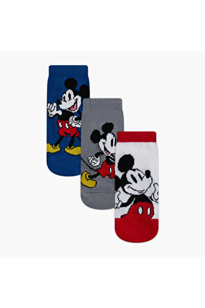 Disney جوارب بطول الكاحل بطبعات ميكي ماوس - طقم من 3 قطع