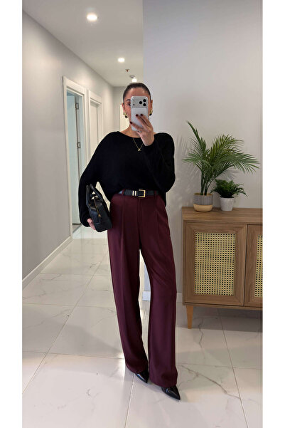 BİRCANÇİL Potrea Bordo Palazzo Pants