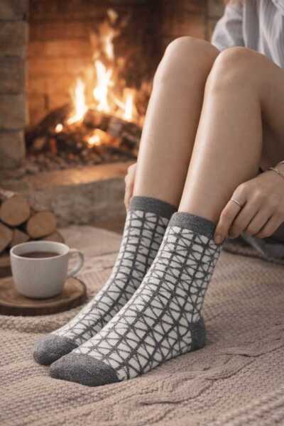 gigigiyim جوارب نسائية منقوشة بنمط البقلاوة الهندسية