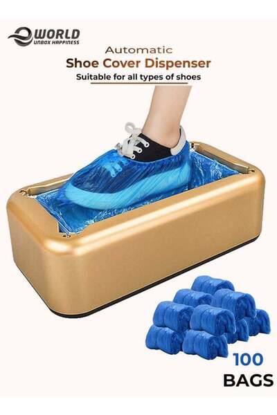 Eworld Automatic Shoe Cover Dispenser Machine with 100 Disposable Plastic Bags