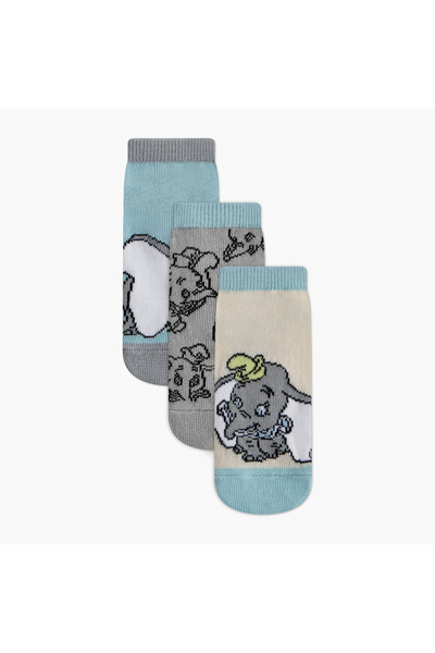Disney Dumbo Print Ankle Length Socks - Set of 3