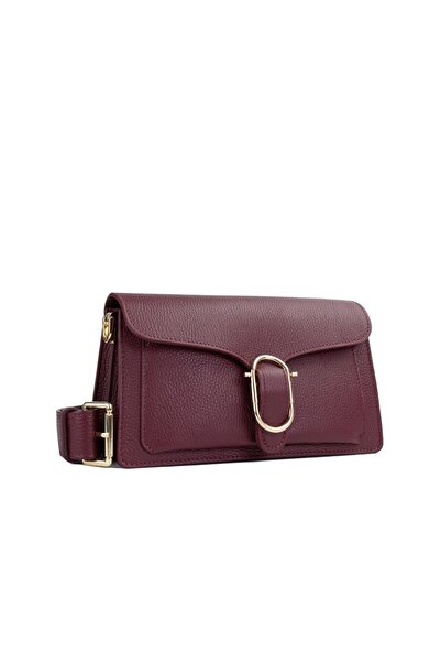 Posete Fagaras Anabelle Leather Purse - Bordeaux, Casual Bag Made of Genuine Leather, Handbag, Bags