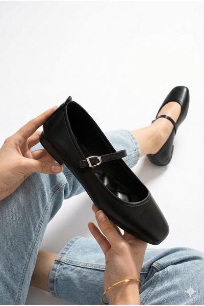 StWenn Women's Gold Buckle Ballerina Flats Lightweight Comfortable Stylish Sole Orthopedic Women's Mother Shoes Work Office Daily