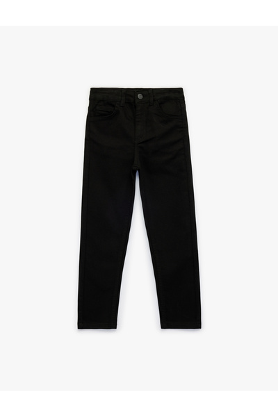 Koton Pantaloni din denim cu talie elastică reglabilă din bumbac