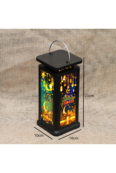 Generic فانوس رمضان مربع أسود