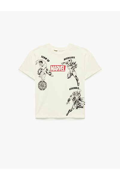 Koton Licensed Marvel Printed Short Sleeve Crew Neck Cotton Oversized T-Shirt