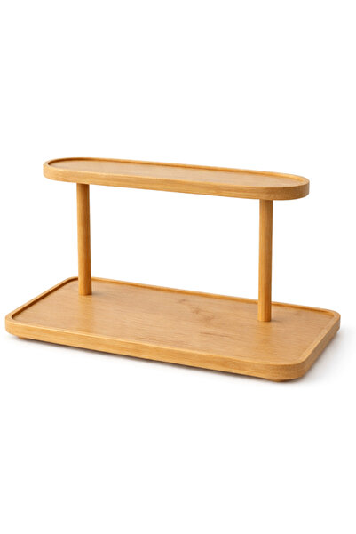 ERKUGO حامل متعدد الأغراض من طبقتين من الخيزران الناعم |   رف منظم للمطبخ وال...