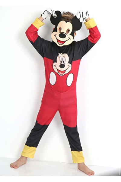 Genel Markalar Mickey Mause Erkek Çocuk Kostümü ,maske Ve Eldivenli