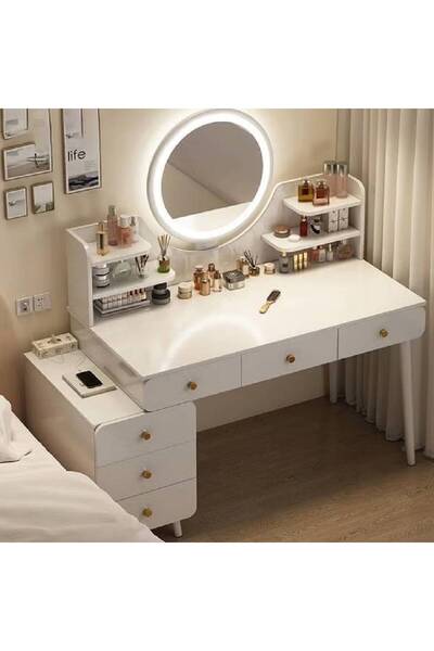 NKX Multifunctional Makeup Vanity Dressing Table with LED Mirror