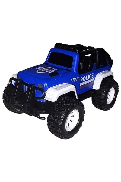 craftivio Toy Police Jeep Off-Road Vehicle - Friction Powered Off-Road Police Car - Blue/White