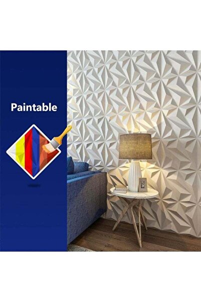 Arabest 12-Pack White 3D Diamond Wall Panels for Living Room, Bedroom and Office (30x30cm)