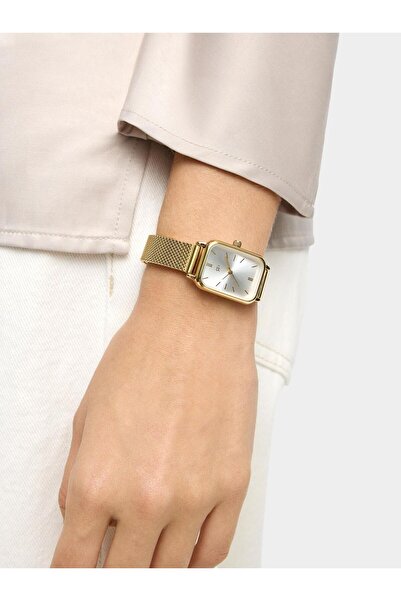 PARFOIS Paslanmaz Çelik Kordonlu Dikdörtgen Saat