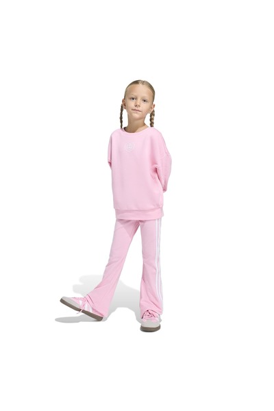 adidas طقم رياضي للفتيات من كرو سيت - طقم علوي وسفلي KE0485