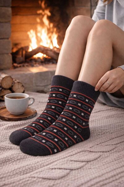 gigigiyim Chain Look Geometric Motif Women's Towel Socks