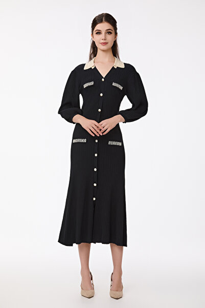 prando Soft wool dress with pearls