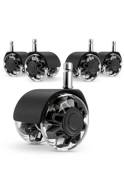Arabest 5-Piece Heavy-Duty Office Chair Caster Wheels,Supports 2200lbs with Mute Rubber-2-Inch Universal Fit