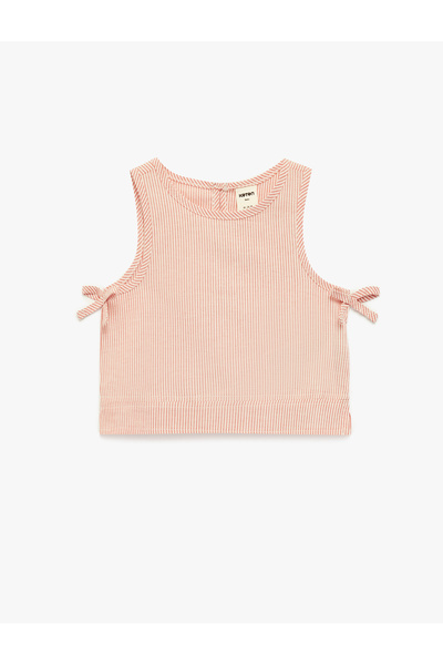 Koton guler rotund Bluză din bumbac fără mâneci cu detaliu panglică