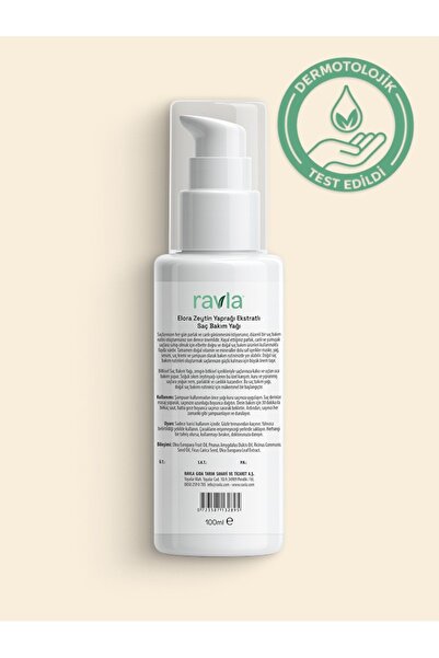 Ravla Elora Zeytin Yaprağı Ekstratlı Saç Bakım Yağı - 100ml
