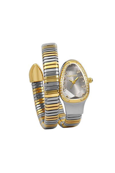 Genevcorner ساعة بروشا سوار فاخرة ثنائية اللون