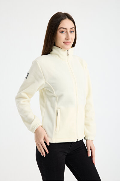 MONNSTUDİO Kadın Tam Fermuarlı Yan Cepli Kalın Outdoor Polar Ceket