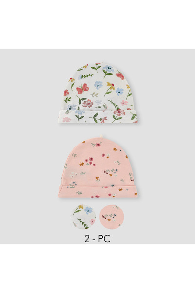Juniors Floral Print Beanie - Set of 2