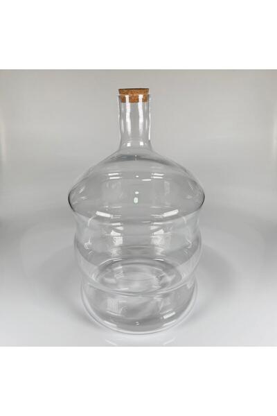 Ahsa Ticaret زجاجة زجاجية على شكل فطر سعة 10 لتر - زجاجة زجاجية مزخرفة