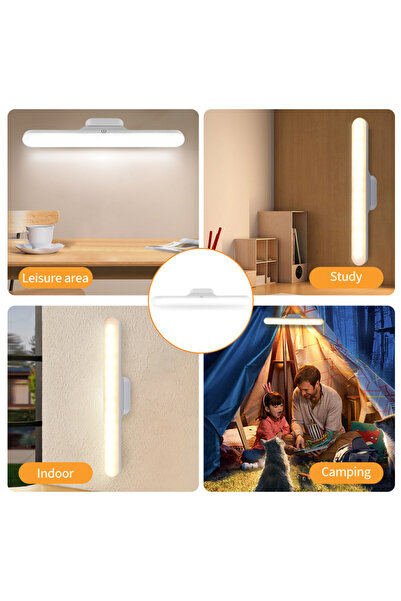 ROBOLOG Mıknatıslı Şarjlı LED USB Şarjlı Kablosuz LED Lamba 3 Farklı Işık LED...